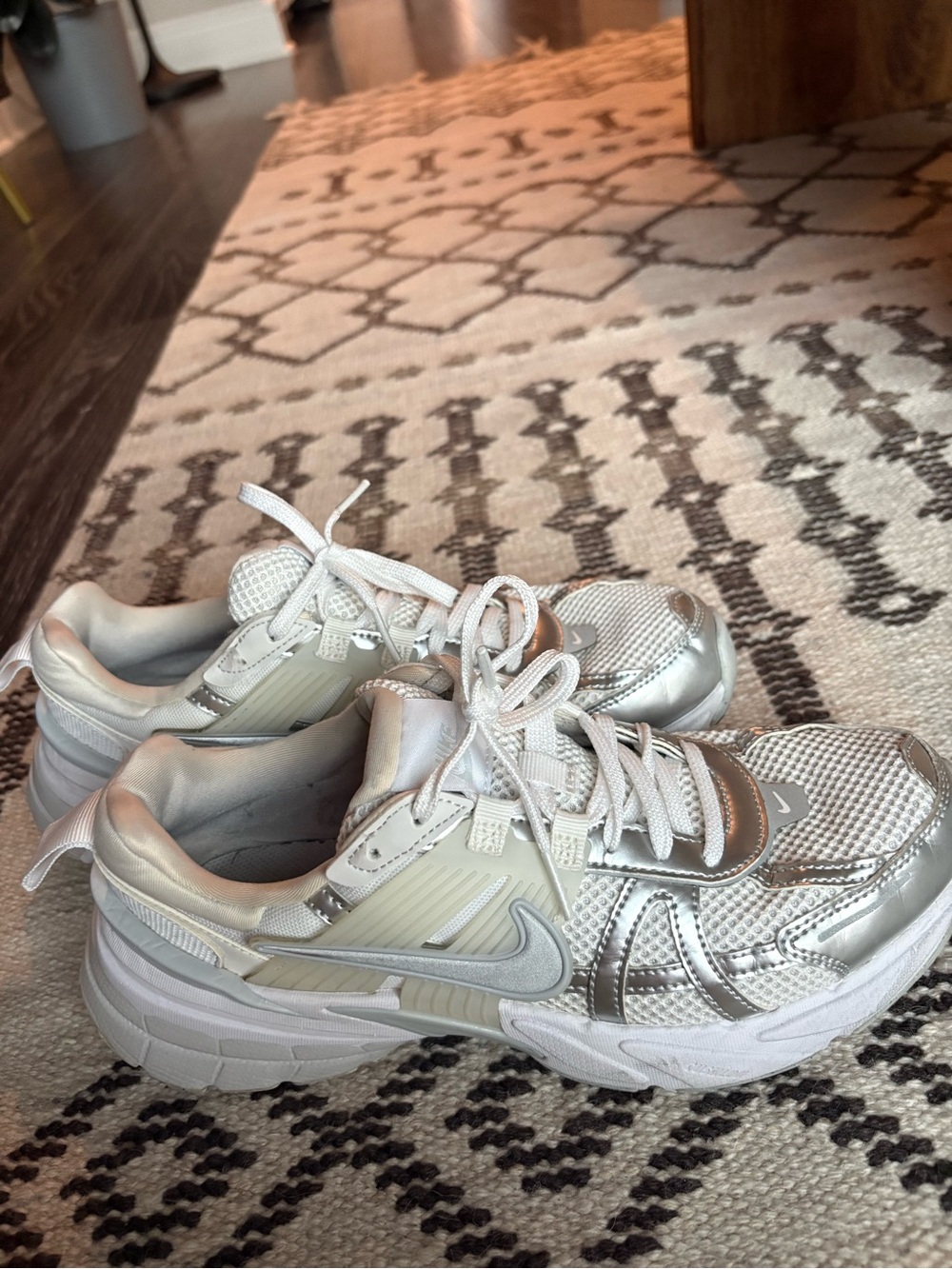 Nike Women’s V2K Silver and White Sneakers